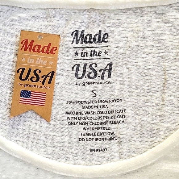 NWT Made in the USA Vintage Stars and Stripes Shirt - White - Size Small - Picture 2 of 3